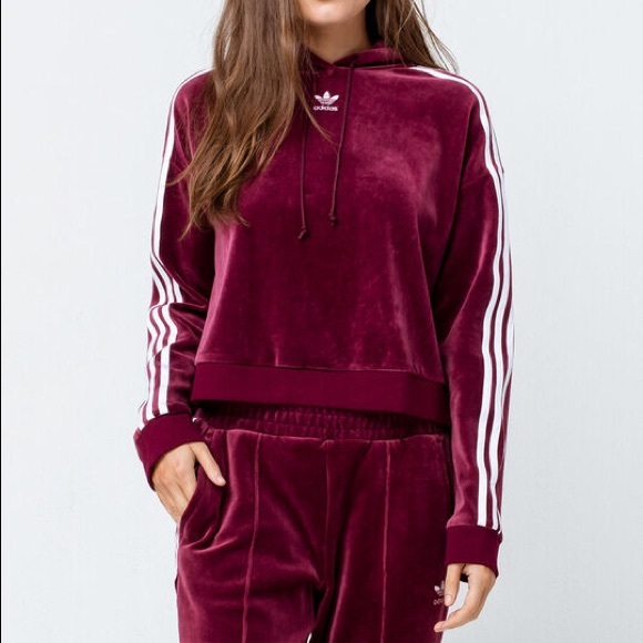 adidas Sweaters - ADIDAS ORIGINALS♠️🌟 MAROON VELOUR TRACKSUIT 😍EUC